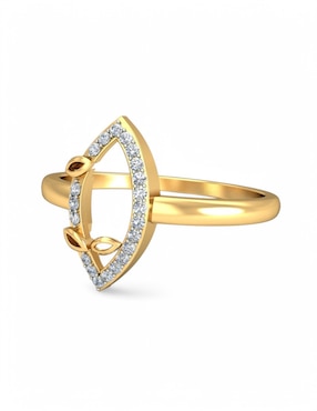 Anillo Joyería M De Leon 10 k de oro amarillo zirconia brillante