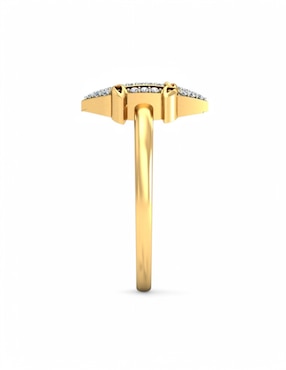 Anillo Joyería M De Leon 10 k de oro amarillo zirconia brillante