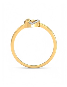 Anillo Joyería M De Leon 10 k de oro amarillo zirconia brillante