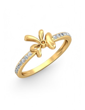 Anillo Joyería M De Leon 10 k de oro amarillo zirconia brillante