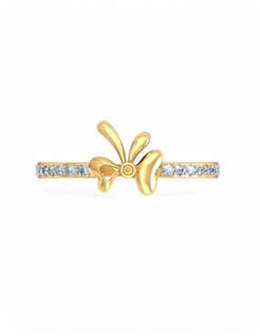 Anillo Joyería M De Leon 10 k de oro amarillo zirconia brillante