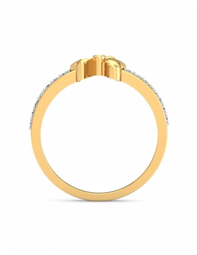 Anillo Joyería M De Leon 10 k de oro amarillo zirconia brillante