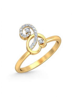 Anillo Joyería M De Leon 10 k de oro amarillo zirconia brillante