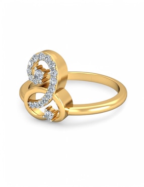 Anillo Joyería M De Leon 10 k de oro amarillo zirconia brillante