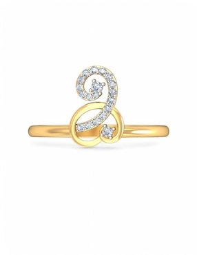 Anillo Joyería M De Leon 10 k de oro amarillo zirconia brillante