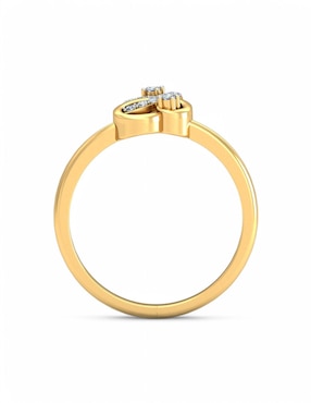 Anillo Joyería M De Leon 10 k de oro amarillo zirconia brillante