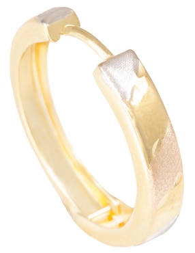 Aretes huggies Sini de oro 14 k con acabado pulido