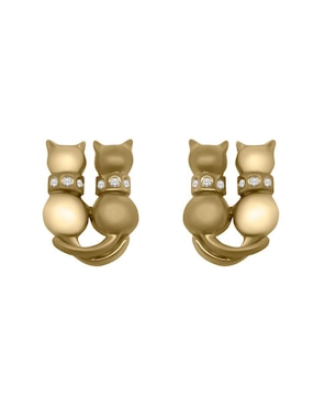 Aretes de gato Fianelli Lerol de oro con acabado brillante diamante