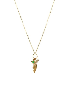 Collar de pluma Mancini de oro 10 K