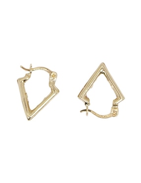 Arracadas triangulares Crixus Joyeria de oro con acabado pavé zirconia