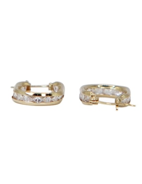 Arracadas ovalados Crixus Joyeria de oro con acabado pavé zirconia