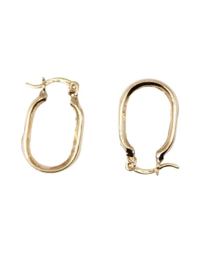 Arracadas ovalados Crixus Joyeria de oro con acabado pavé zirconia