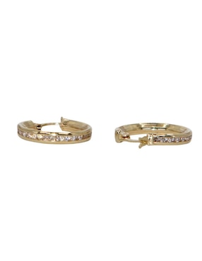 Arracadas Crixus Joyeria de oro amarillo 10 K con acabado pavé zirconia