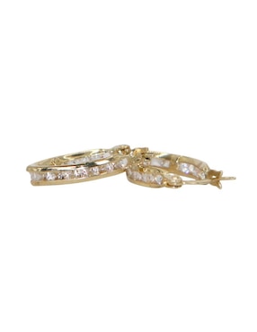 Arracadas de flecha Crixus Joyeria de oro con acabado pavé zirconia