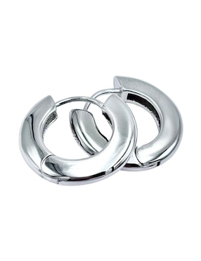 Aretes de aro circulares Aretize de plata P 925 con acabado brillante