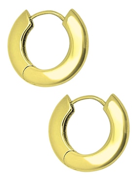 Aretes de aro circulares Aretize de plata P 925 con acabado baño de oro