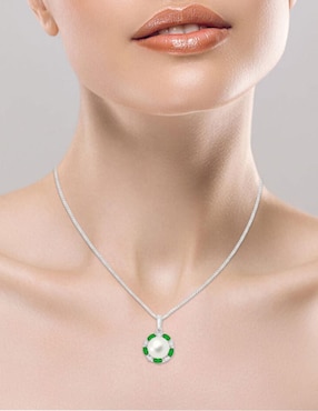 Colgante Y Dije redondo Fascinare coco de oro blanco 14 K