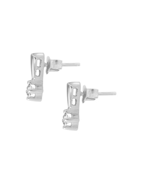 Aretes Fianelli Intensity de oro blanco con acabado brillante diamante