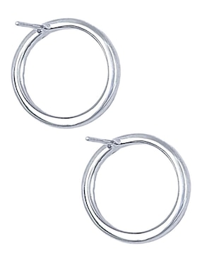 Aretes circulares Aretize de plata P 925 con acabado pavé zirconia