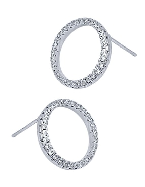 Aretes circulares Aretize de plata P 925 con acabado pavé zirconia