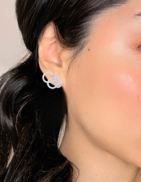 Aretes de mariposa Aretize de plata P 925 con acabado pavé zirconia