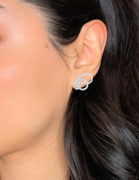 Aretes de mariposa Aretize de plata P 925 con acabado pavé zirconia