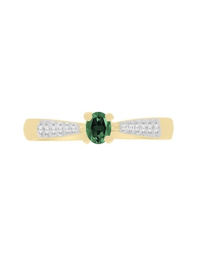 Anillo Fascinare Miloro 14 k de oro esmeralda y diamante brillante
