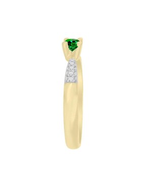 Anillo Fascinare Miloro 14 k de oro esmeralda y diamante brillante