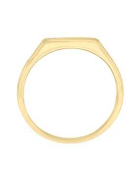 Anillo rectangular Fianelli Sello 14 k de oro diamante brillante