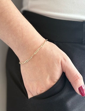 Pulsera Cristal Joyas de oro 14 K con acabado brillante