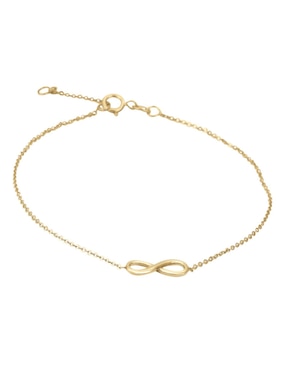 Pulsera Cristal Joyas de oro 14 K con acabado brillante