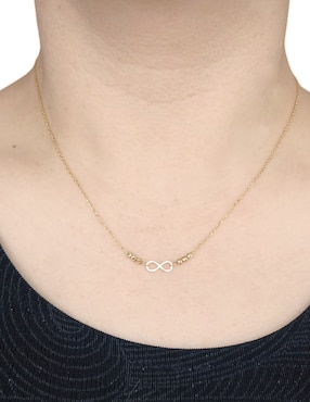 Gargantilla de infinito Cristal Joyas de oro 14 K
