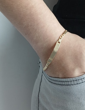 Esclava Cristal Joyas de oro 14 K con acabado brillante