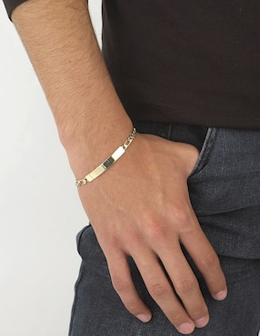 Esclava Cristal Joyas de oro 14 K con acabado baño de oro