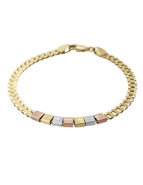 Pulsera Cristal Joyas de oro 14 K con acabado brillante