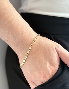 Pulsera Cristal Joyas de oro 14 K con acabado liso