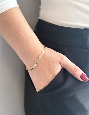 Esclava Cristal Joyas de oro 14 K con acabado pulido