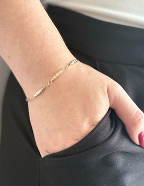 Pulsera Cristal Joyas de oro 14 K con acabado brillante