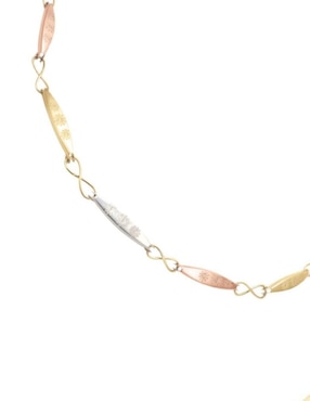 Pulsera Cristal Joyas de oro 14 K con acabado brillante