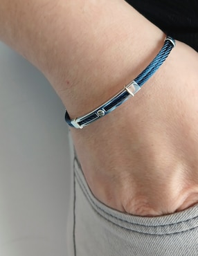 Brazalete Cristal Joyas 14 K con acabado liso