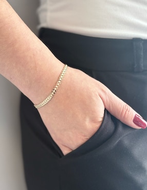 Pulsera Cristal Joyas de oro 14 K con acabado pulido