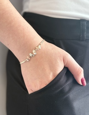 Pulsera Cristal Joyas de oro 14 K con acabado brillante