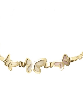 Pulsera Cristal Joyas de oro 14 K con acabado brillante