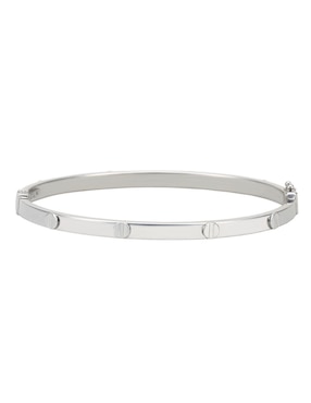 Brazalete Cristal Joyas de oro blanco 14 K con acabado liso