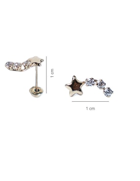 Broqueles de estrella Mardía de oro con acabado pavé zirconia