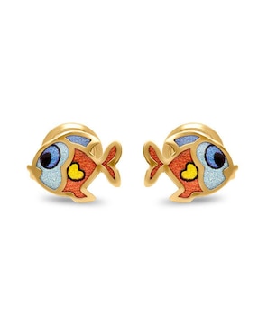 Broqueles de pez Joyerías Bizzarro de oro 14 K con acabado esmaltado