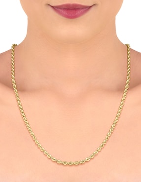 Cadena Cristal Joyas de oro amarillo 14 K