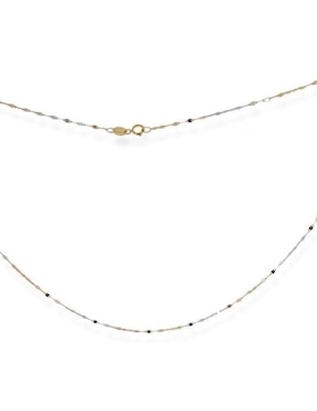 Cadena Cristal Joyas de oro amarillo 14 K