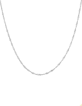 Cadena Cristal Joyas de oro blanco 14 K