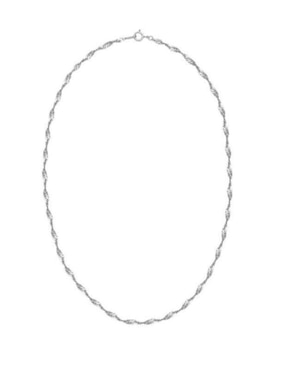 Cadena Cristal Joyas de oro blanco 14 K
